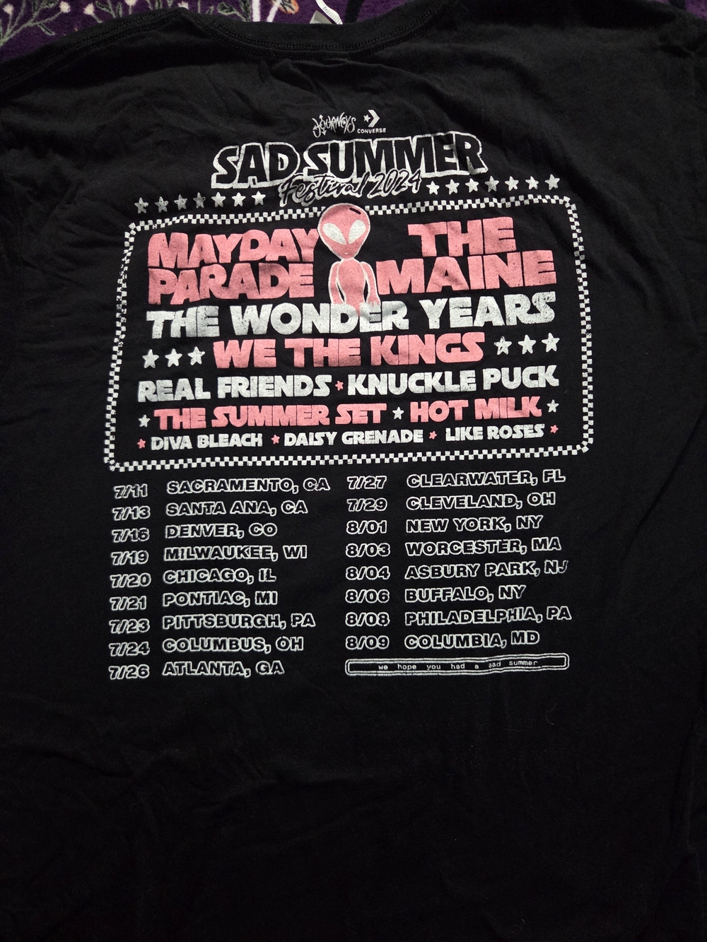 Sad Summer Fest 2024 black festival tee shirt 3xl